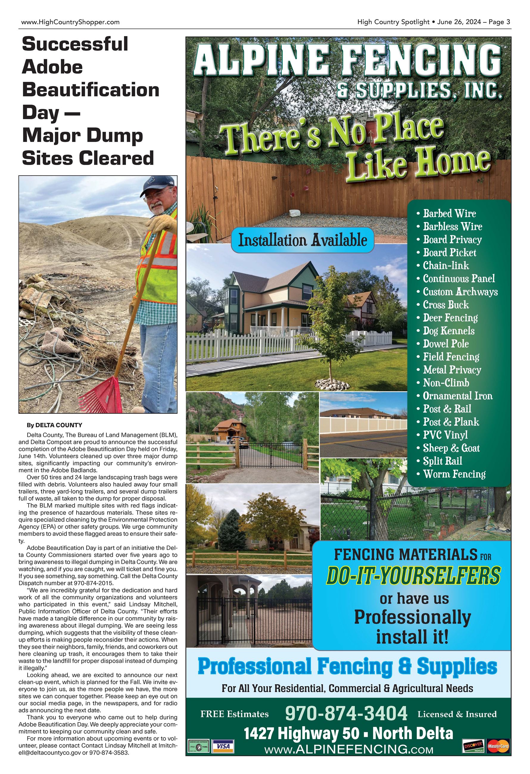 Adobe Bandlands Cleanup Newspaper Story